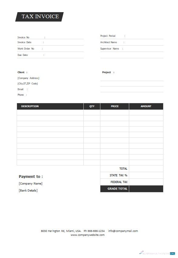 Редактируемый Скачать Free Tax Invoice Шаблон Photoshop Шаблон