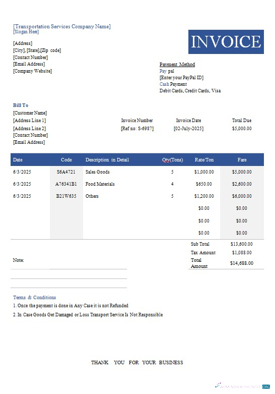 Реалистичный Скачать Free Transportation Invoice Шаблон Photoshop Шаблон
