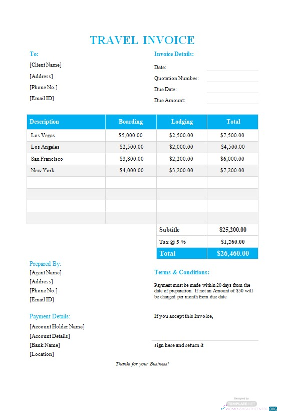 Профессиональный Скачать Free Туристический Invoice Формат Шаблон Photoshop Шаблон