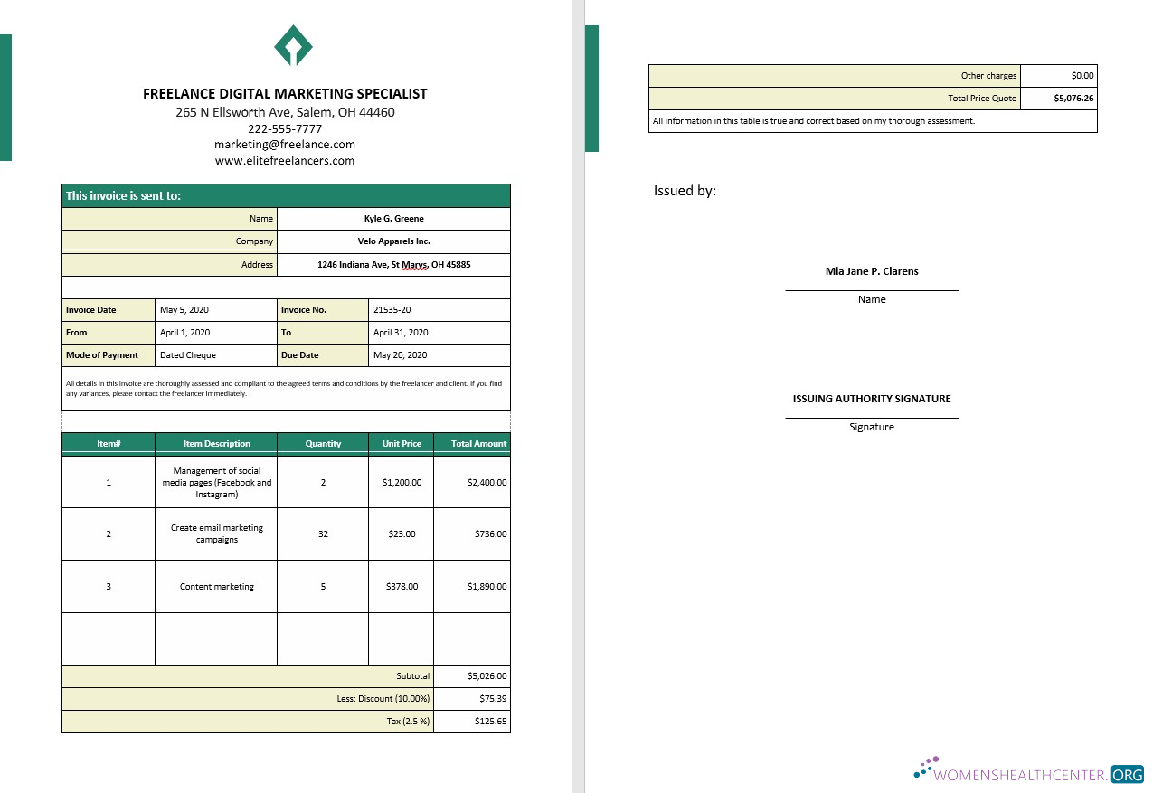 Реалистичный Скачать Freelance Служба Invoice Шаблон Photoshop Шаблон