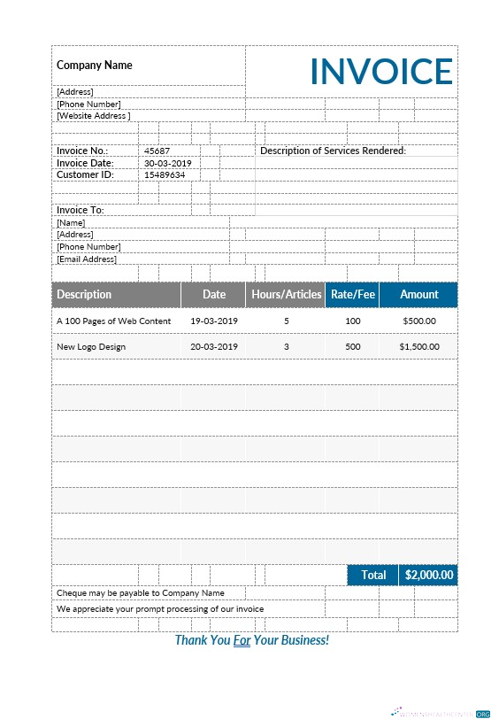 Реалистичный Скачать Freelance Writer Invoice Шаблон Photoshop Шаблон