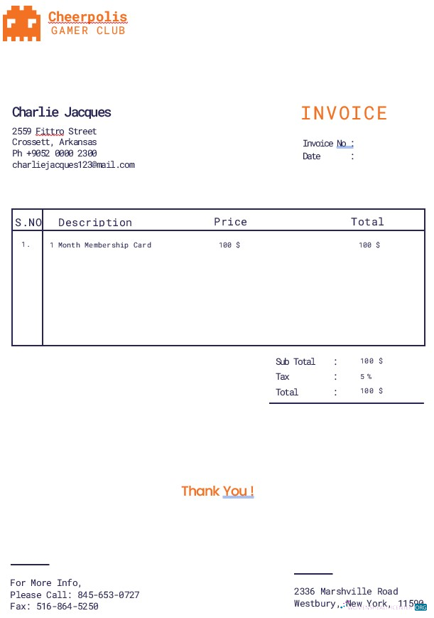 Профессиональный Скачать Gaming Компания Invoice Шаблон Photoshop Шаблон
