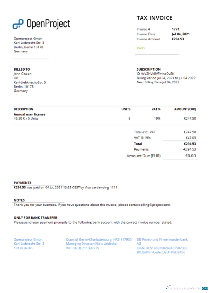 Премиум Скачать Германия OpenProject Leading Open Source Project Management Software Invoice Photoshop Шаблон