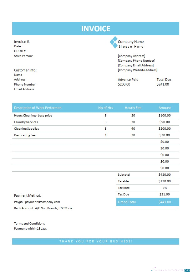 Качественный Скачать Handyman Invoice Шаблон Photoshop Шаблон