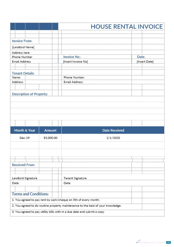 Профессиональный Скачать House Rental Invoice Шаблон Photoshop Шаблон