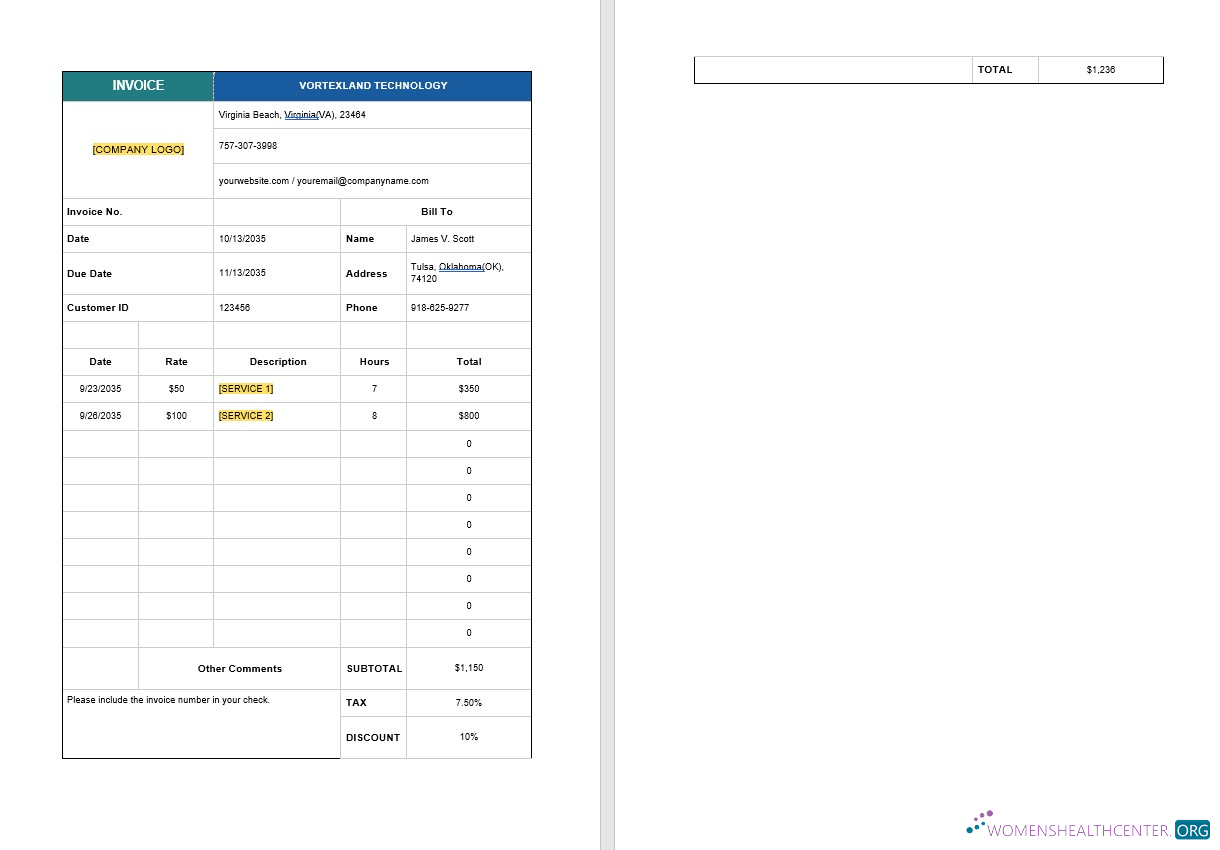 Редактируемый Скачать IT Consulting Invoice Шаблон Photoshop Шаблон