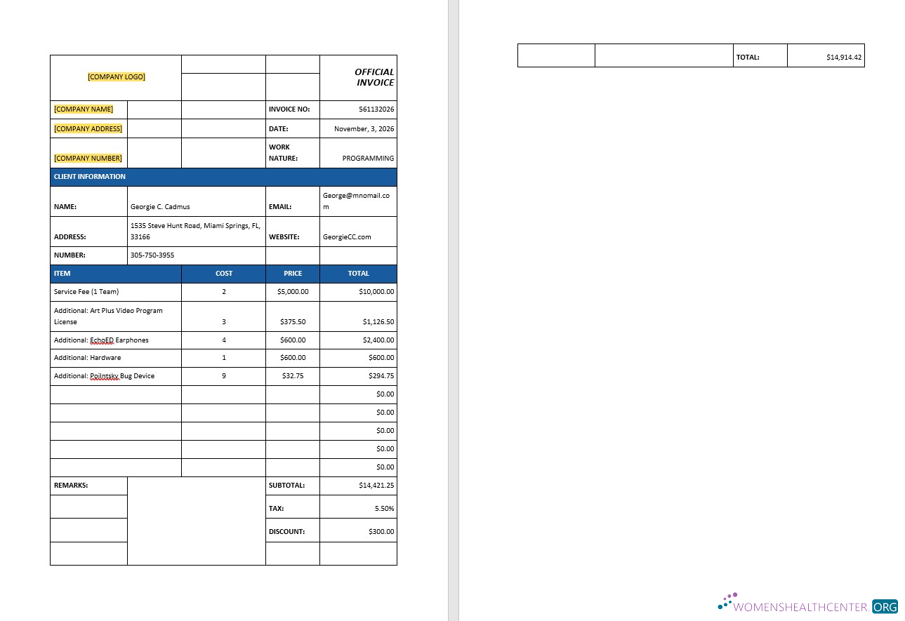 Профессиональный Скачать IT Support Invoice Шаблон Photoshop Шаблон