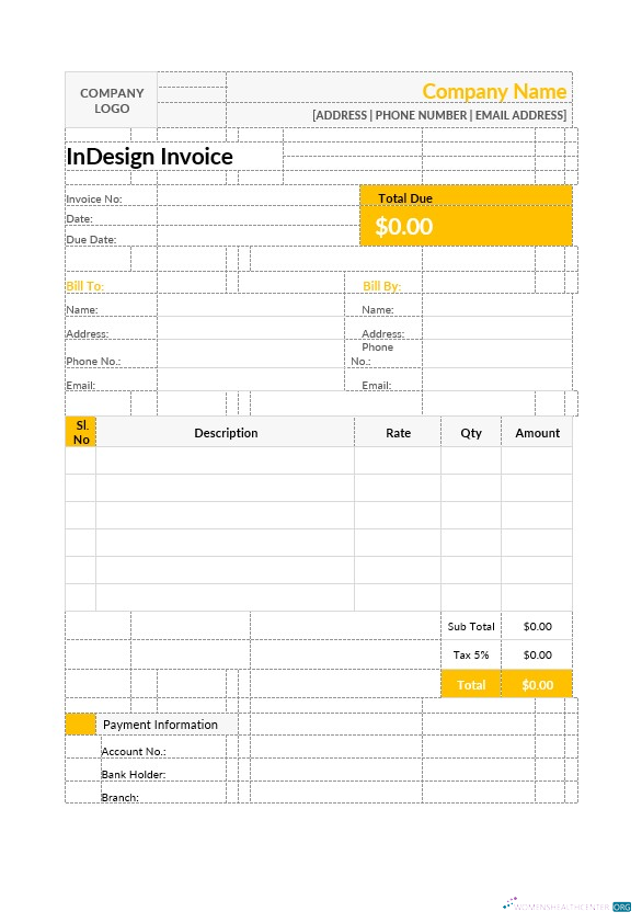 Премиум Скачать Indesign Invoice Шаблон Photoshop Шаблон