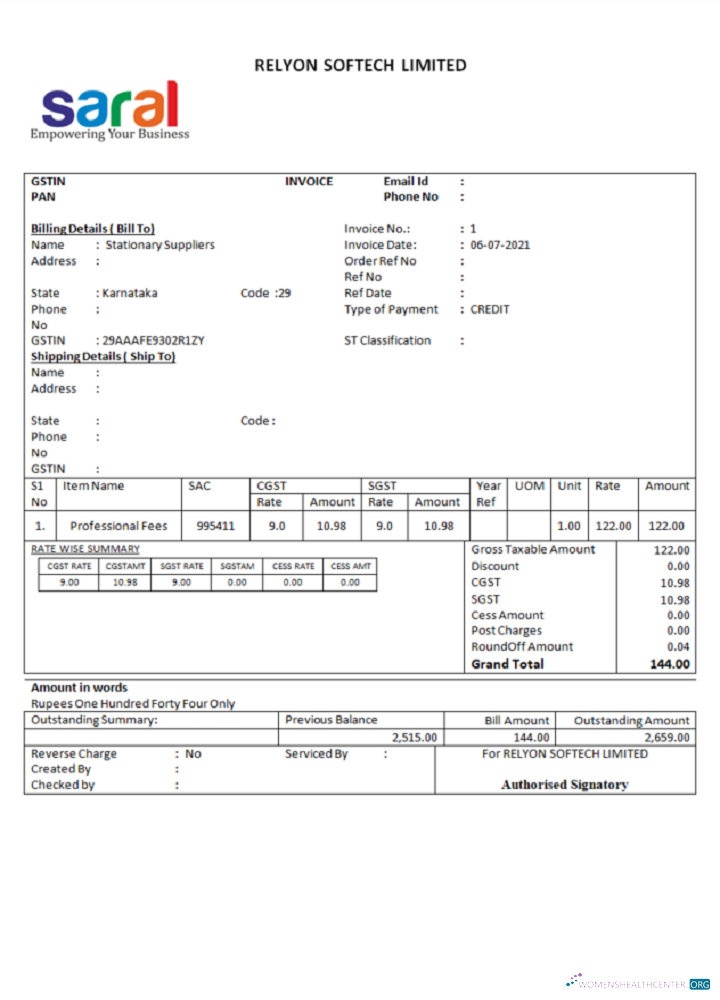 Премиум Скачать Индия Saral Cooperative Altimetry Technology Mission Invoice Photoshop Шаблон