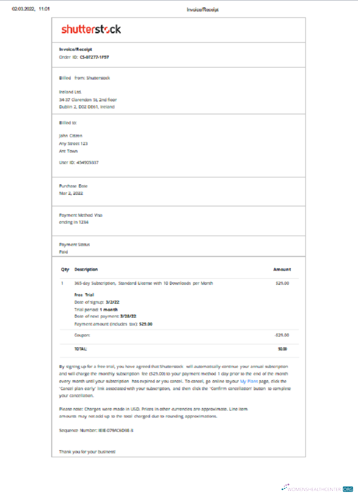 Редактируемый Скачать Ирландия Shutterstock Invoice Photoshop Шаблон