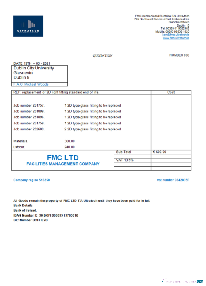 Премиум Скачать Ирландия Ultratech Pvt ООО Invoice Photoshop Шаблон