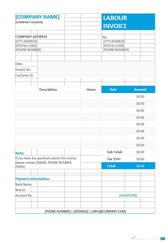 Качественный Скачать Labour Invoice Формат Шаблон Photoshop Шаблон
