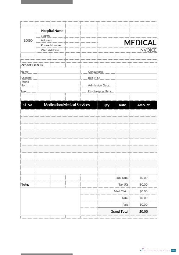 Профессиональный Скачать Medical Bill Формат Шаблон Photoshop Шаблон