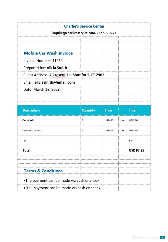 Профессиональный Скачать Мобильный Car Wash Invoice Шаблон Photoshop Шаблон