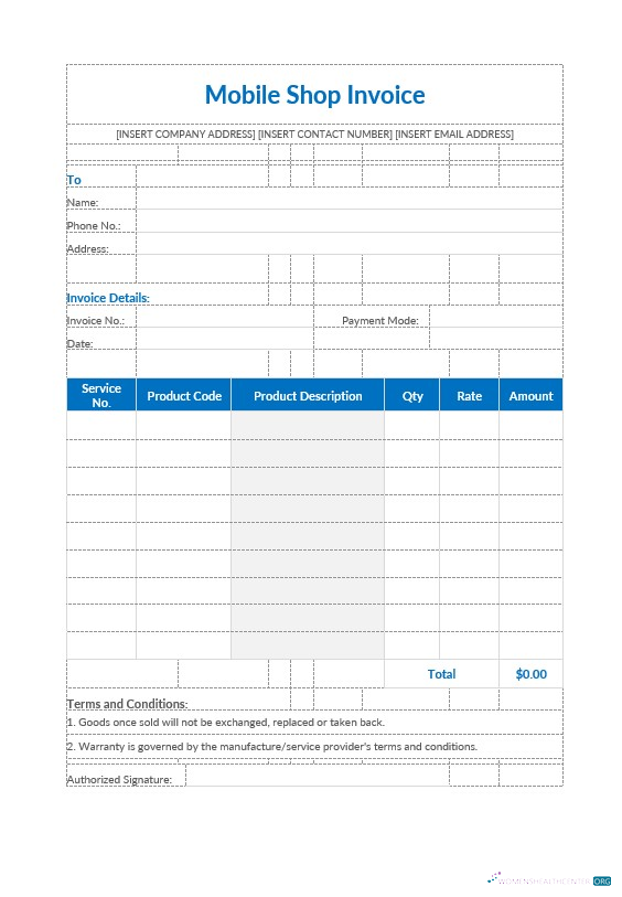 Качественный Скачать Мобильный Shop Invoice Шаблон Photoshop Шаблон