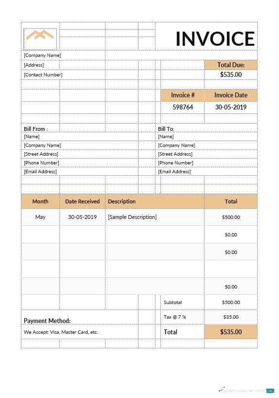 Редактируемый Скачать Monthly Rent Invoice Шаблон Photoshop Шаблон