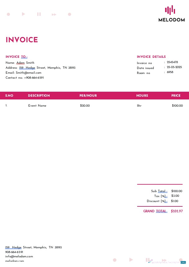 Качественный Скачать Music Festival Invoice Шаблон Photoshop Шаблон