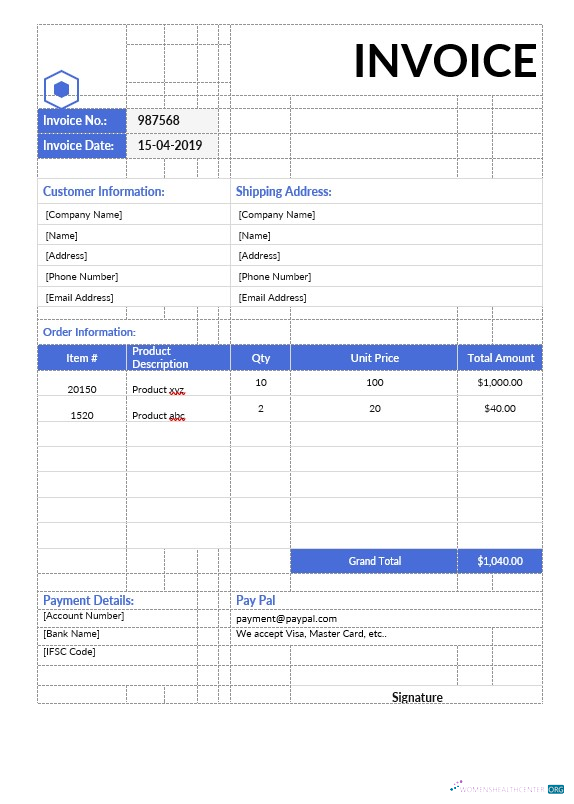 Премиум Скачать Non Tax Invoice Шаблон Photoshop Шаблон