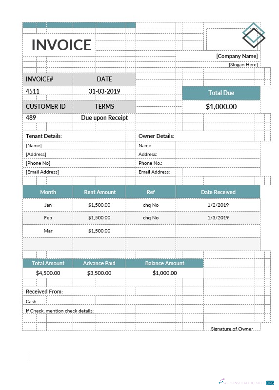Качественный Скачать Office Rent Invoice Формат Шаблон Photoshop Шаблон