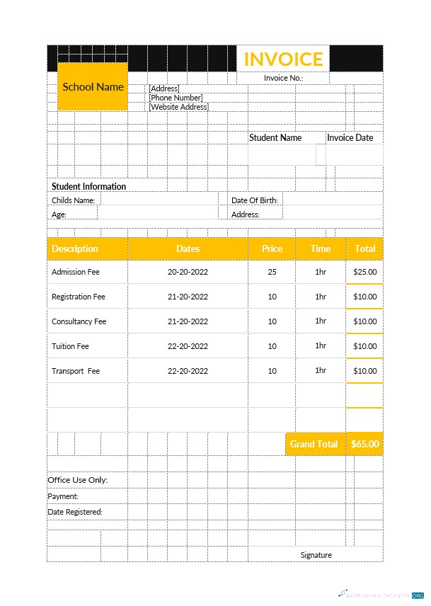 Премиум Скачать Preschool Education Invoice Шаблон Photoshop Шаблон