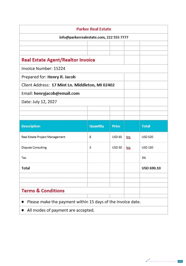 Качественный Скачать Real Estate Agent Realtor Invoice Шаблон Photoshop Шаблон
