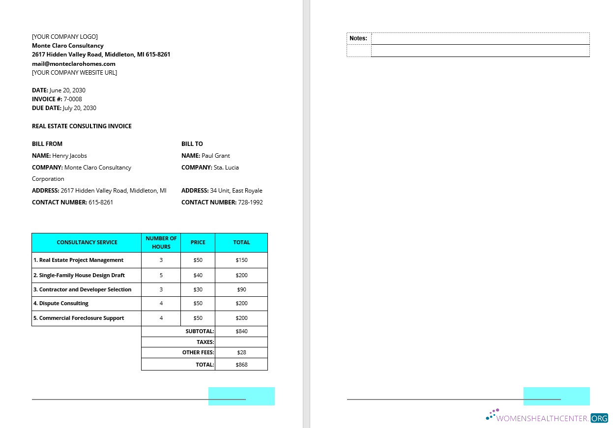 Премиум Скачать Real Estate Consulting Invoice Шаблон Photoshop Шаблон