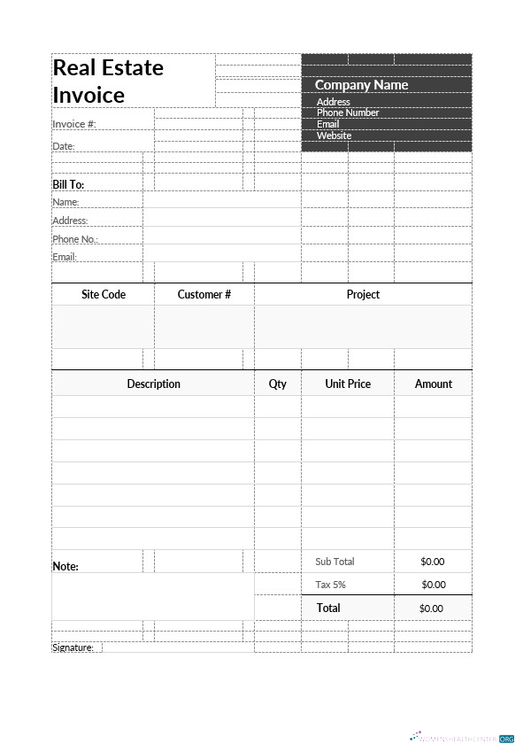 Качественный Скачать Real Estate Invoice Шаблон Photoshop Шаблон