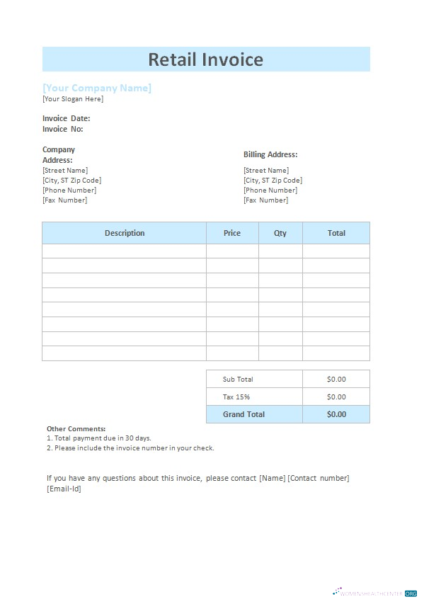 Качественный Скачать Розничный Invoice Шаблон Photoshop Шаблон