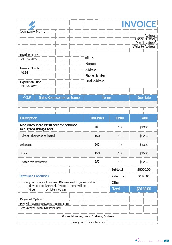 Премиум Скачать Roofing Estimate Invoice Шаблон Photoshop Шаблон
