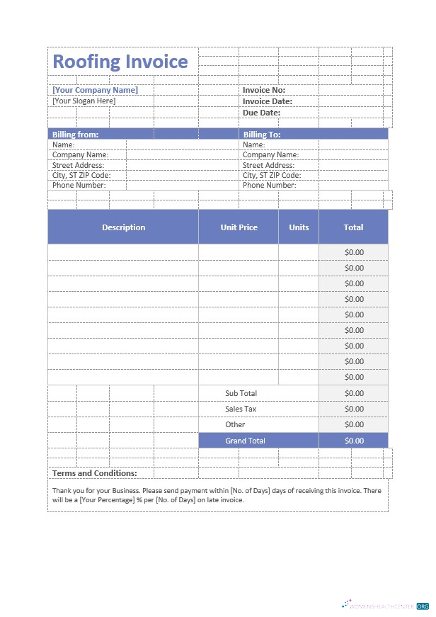 Реалистичный Скачать Roofing Invoice Шаблон Photoshop Шаблон