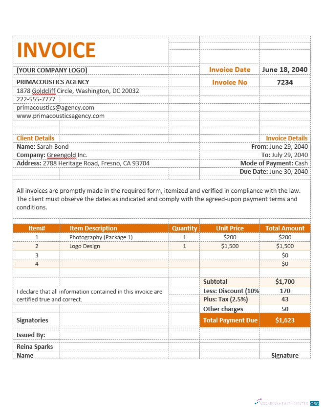 Премиум Скачать Sample Agency Invoice Шаблон Photoshop Шаблон