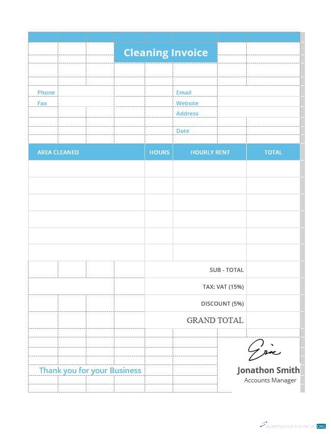 Премиум Скачать Sample Cleaning Invoice Шаблон Photoshop Шаблон