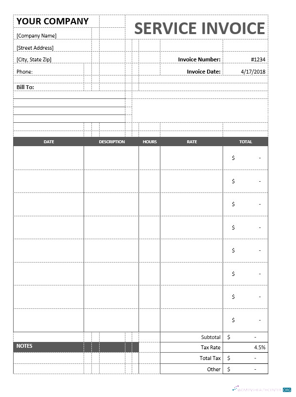 Профессиональный Скачать Sample Служба Invoice Шаблон Photoshop Шаблон