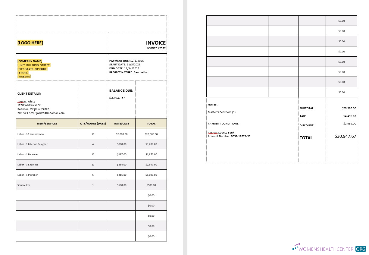 Реалистичный Скачать Служба Tax Calculation Invoice Шаблон Photoshop Шаблон