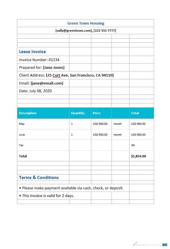 Премиум Скачать Simple Lease Invoice Шаблон Photoshop Шаблон