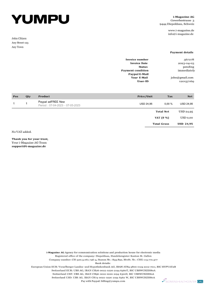 Премиум Скачать Швейцария Yumpu Invoice Word и PDF Шаблон Photoshop Шаблон