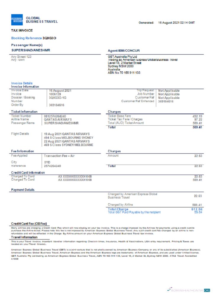 Качественный Скачать USA American Express Invoice Photoshop Шаблон