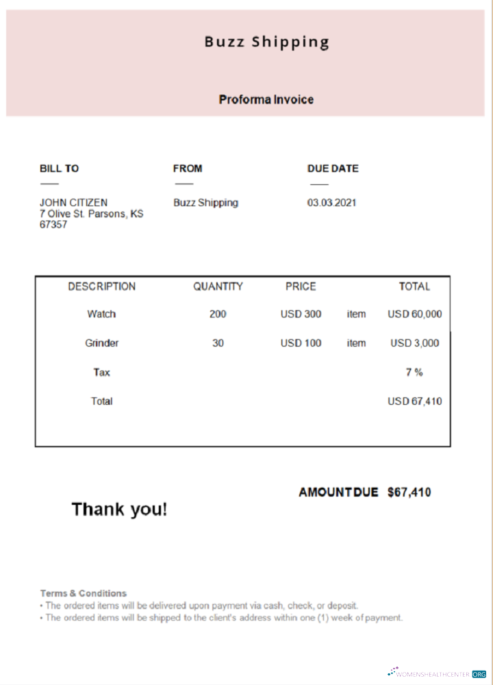 Премиум Скачать USA Buzz Shipping Invoice Photoshop Шаблон