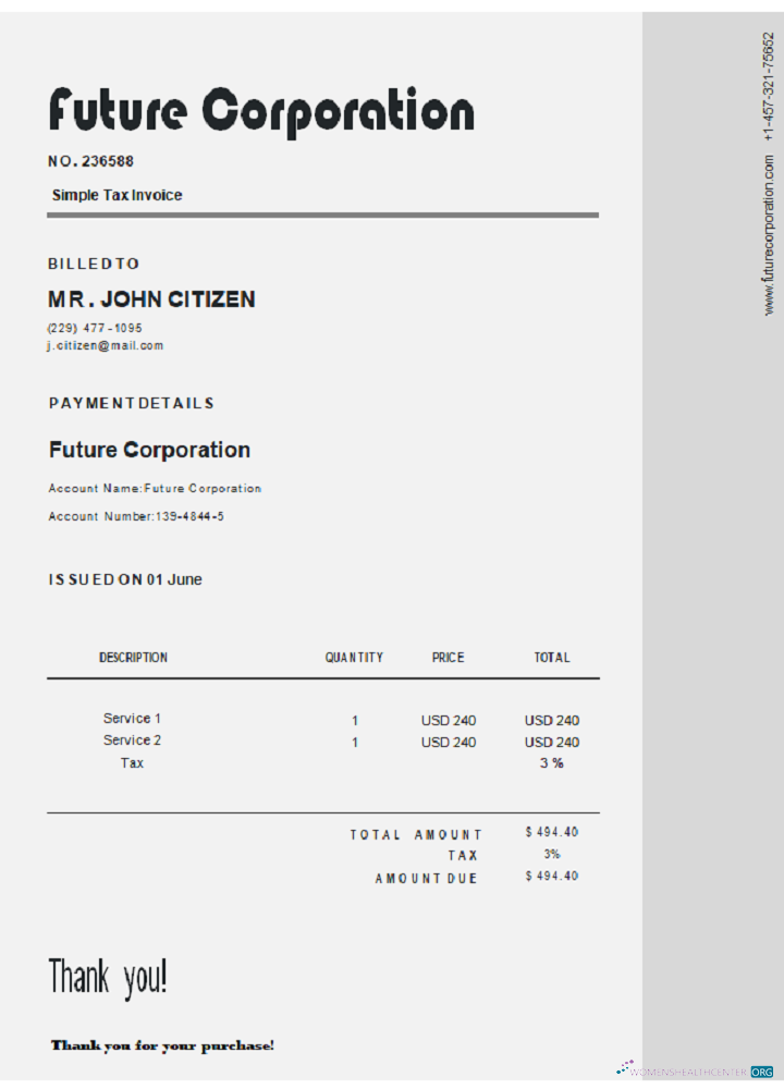 Качественный Скачать USA Future Корпорация Invoice Photoshop Шаблон