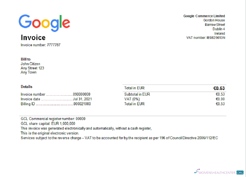 Редактируемый Скачать USA Google Invoice Шаблон Photoshop Шаблон