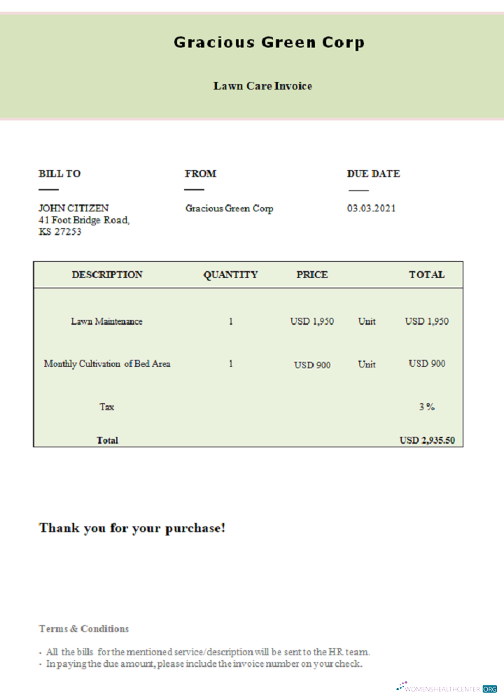 Качественный Скачать USA Gracious Зеленый Corp Invoice Photoshop Шаблон