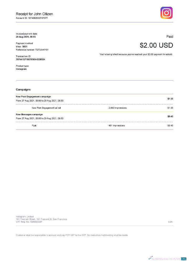 Реалистичный Скачать USA Instagram Invoice Шаблон Photoshop Шаблон