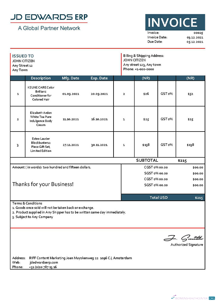 Качественный Скачать USA JD Invoice Шаблон Photoshop Шаблон