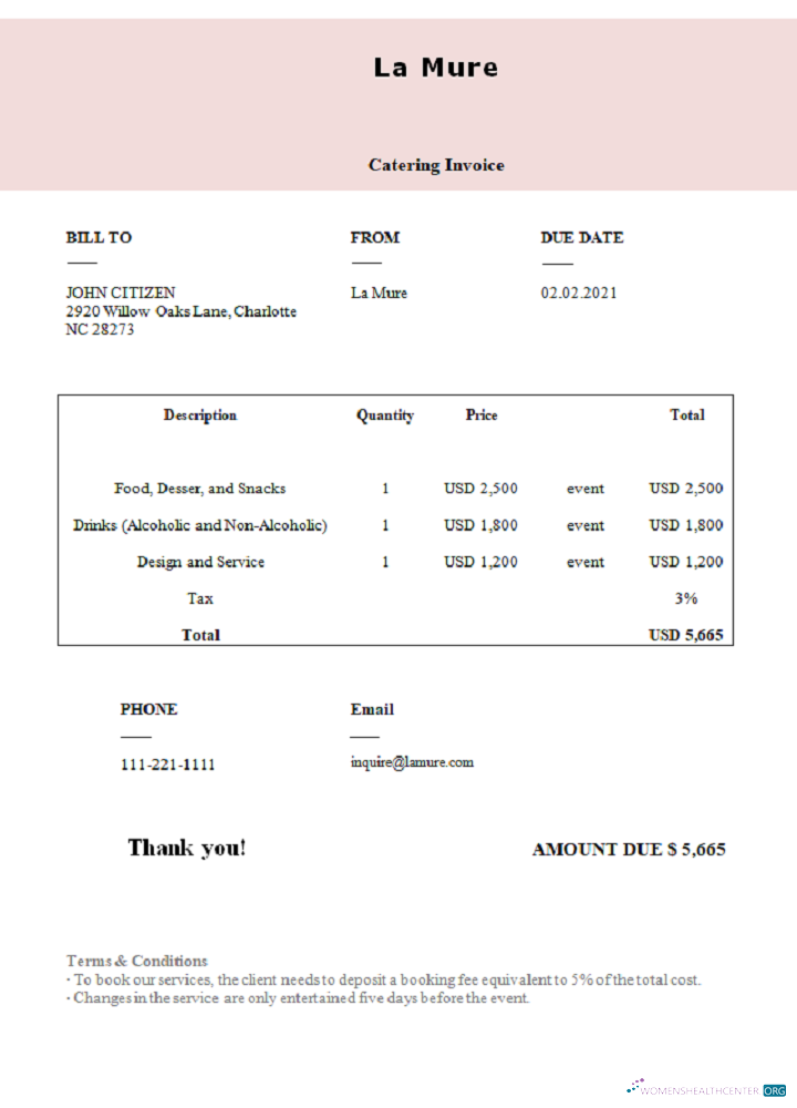 Качественный Скачать USA La Mure Invoice Photoshop Шаблон