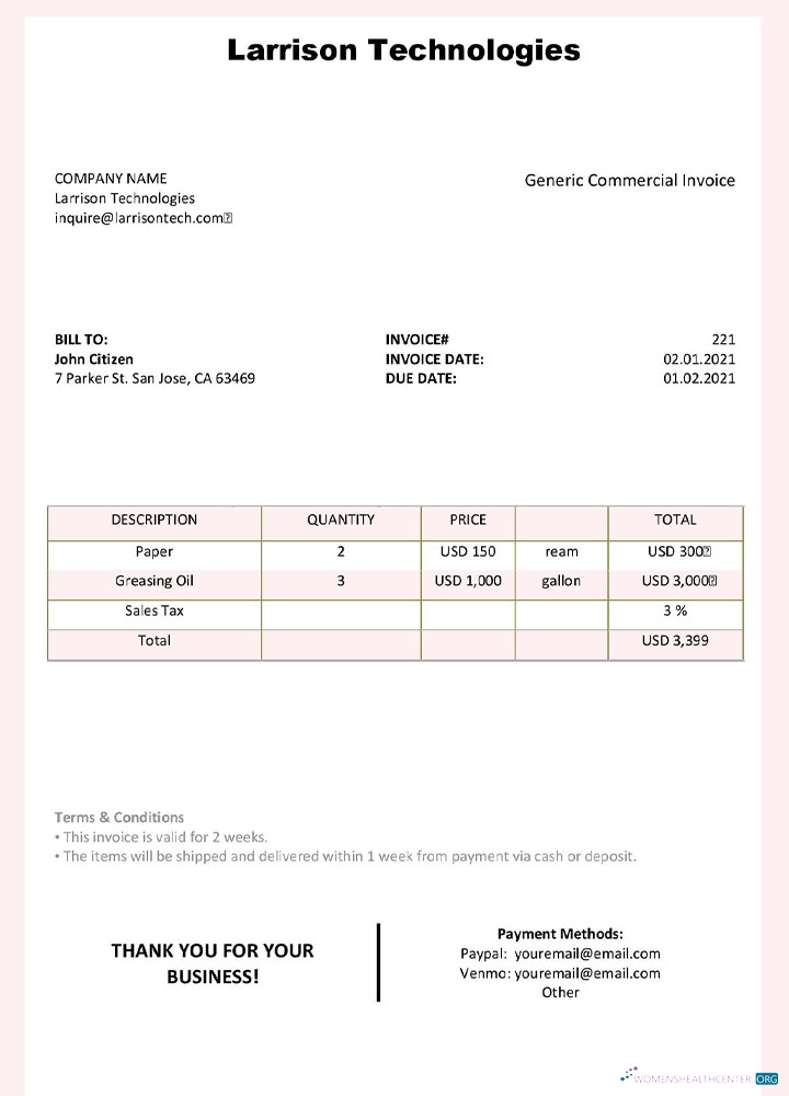 Реалистичный Скачать USA Larrison Technologies Invoice Шаблон Photoshop Шаблон