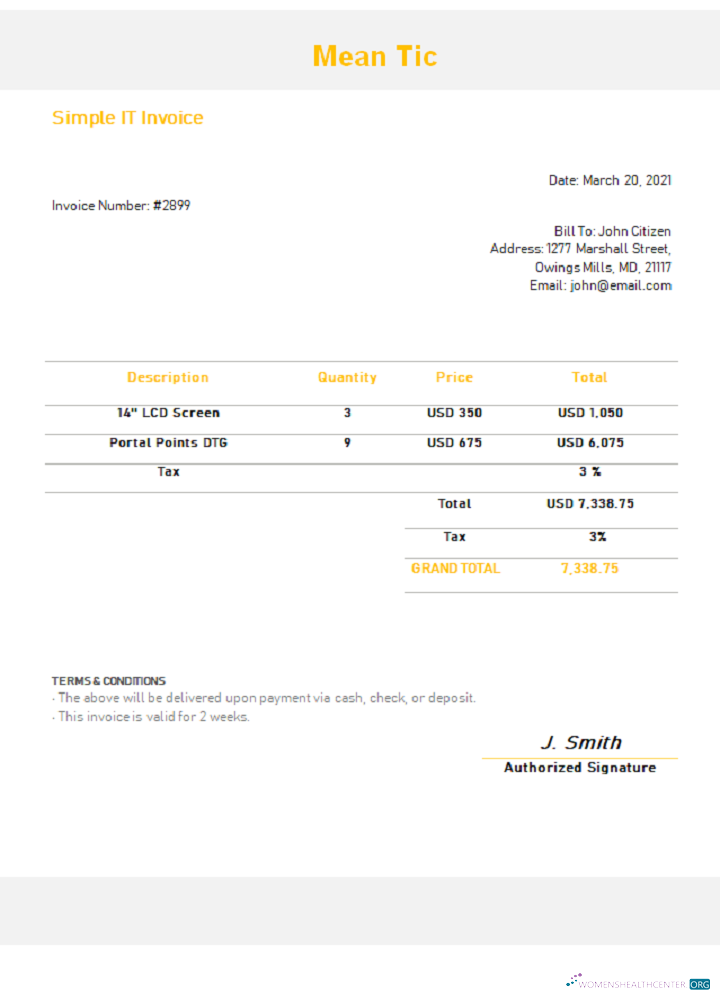 Качественный Скачать USA Mean Tic Invoice Photoshop Шаблон