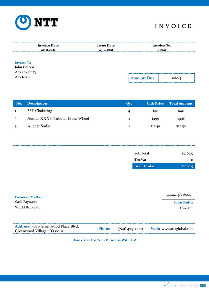 Качественный Скачать USA NTT Invoice Шаблон Photoshop Шаблон
