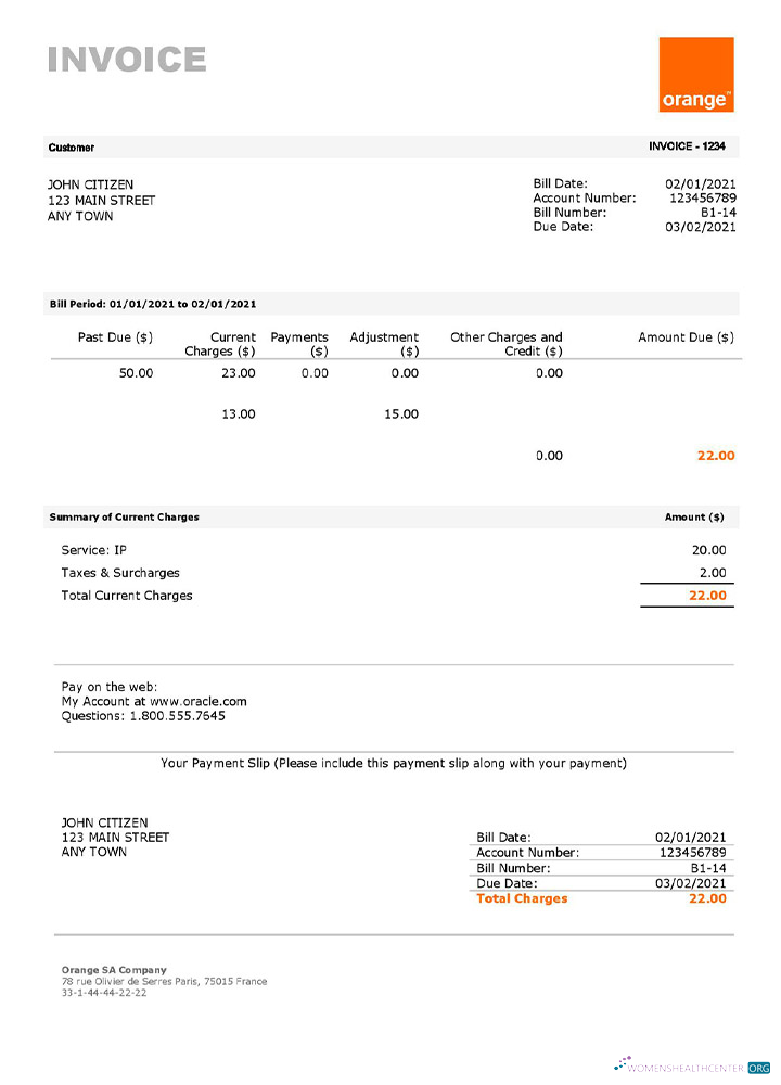 Профессиональный Скачать USA Orange Invoice Photoshop Шаблон