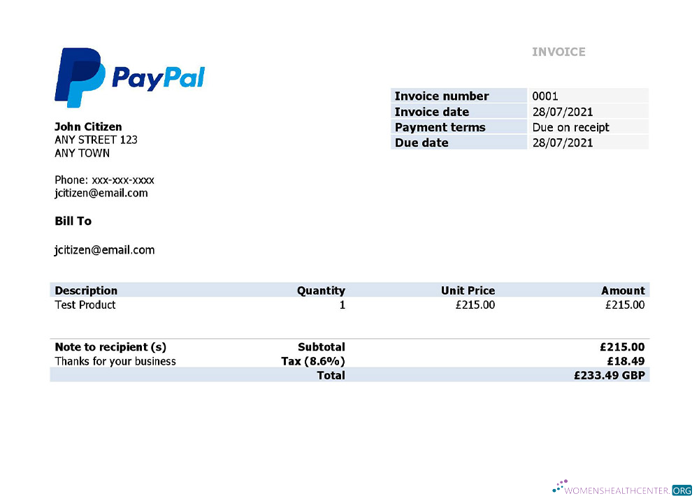 Премиум Скачать USA PayPal Invoice Photoshop Шаблон