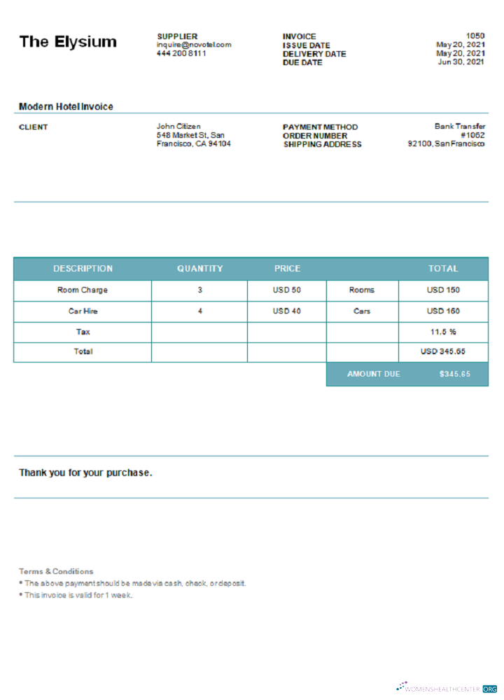 Профессиональный Скачать USA Elysium Invoice Photoshop Шаблон
